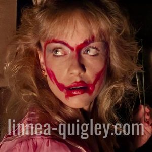 039 - "Night of the Demons" Suzanne with Lipstick on Face Autographed Photo